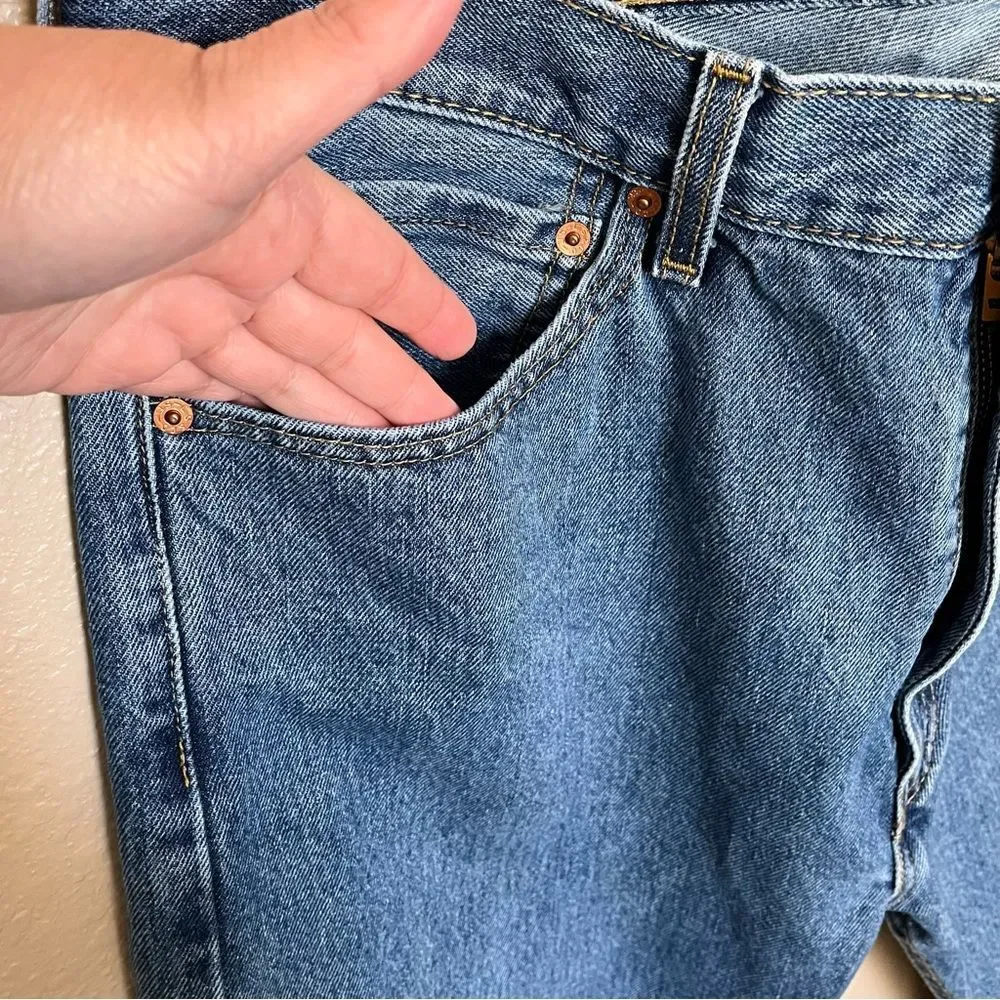 Levi's 505 Regular Fit Straight Leg Jeans in Begonia Overt Blue Size 38